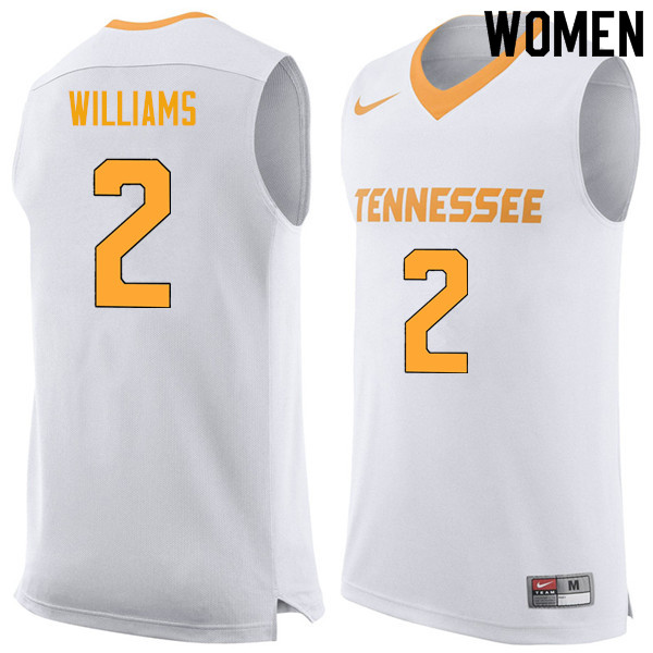 Women #2 Grant Williams Tennessee Volunteers College Basketball Jerseys Sale-White